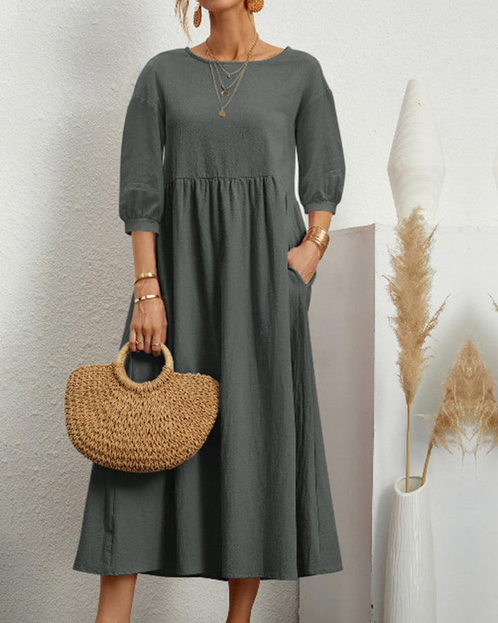 Zara | Mid-Sleeve Long Dress