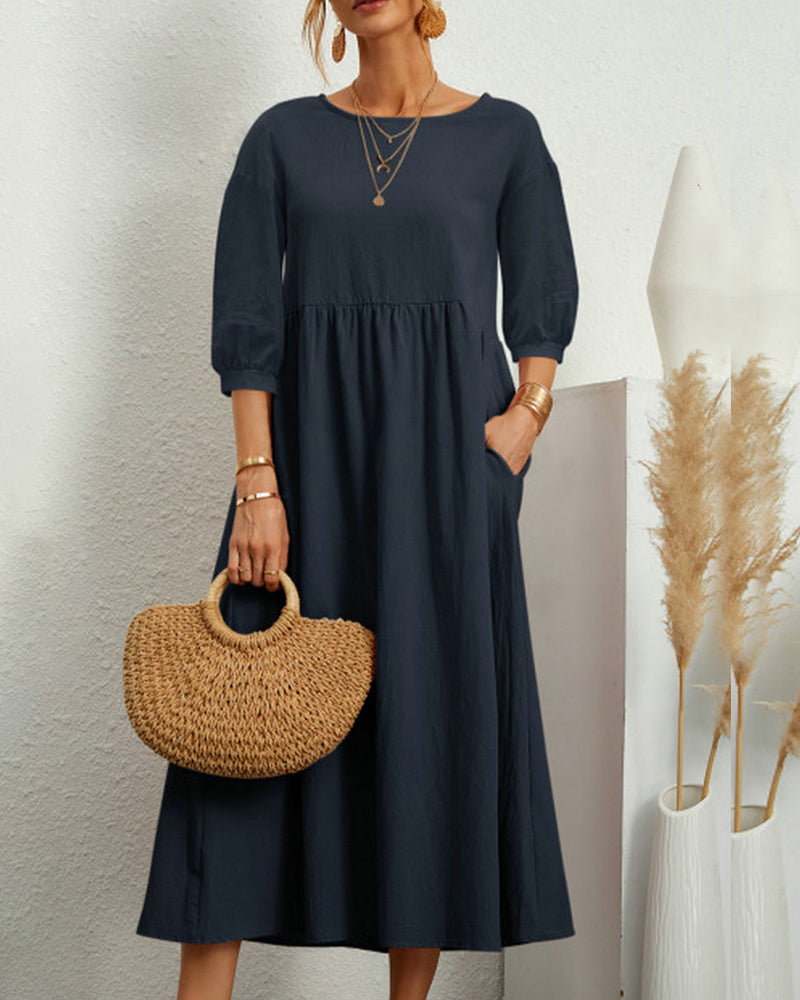 Zara | Mid-Sleeve Long Dress