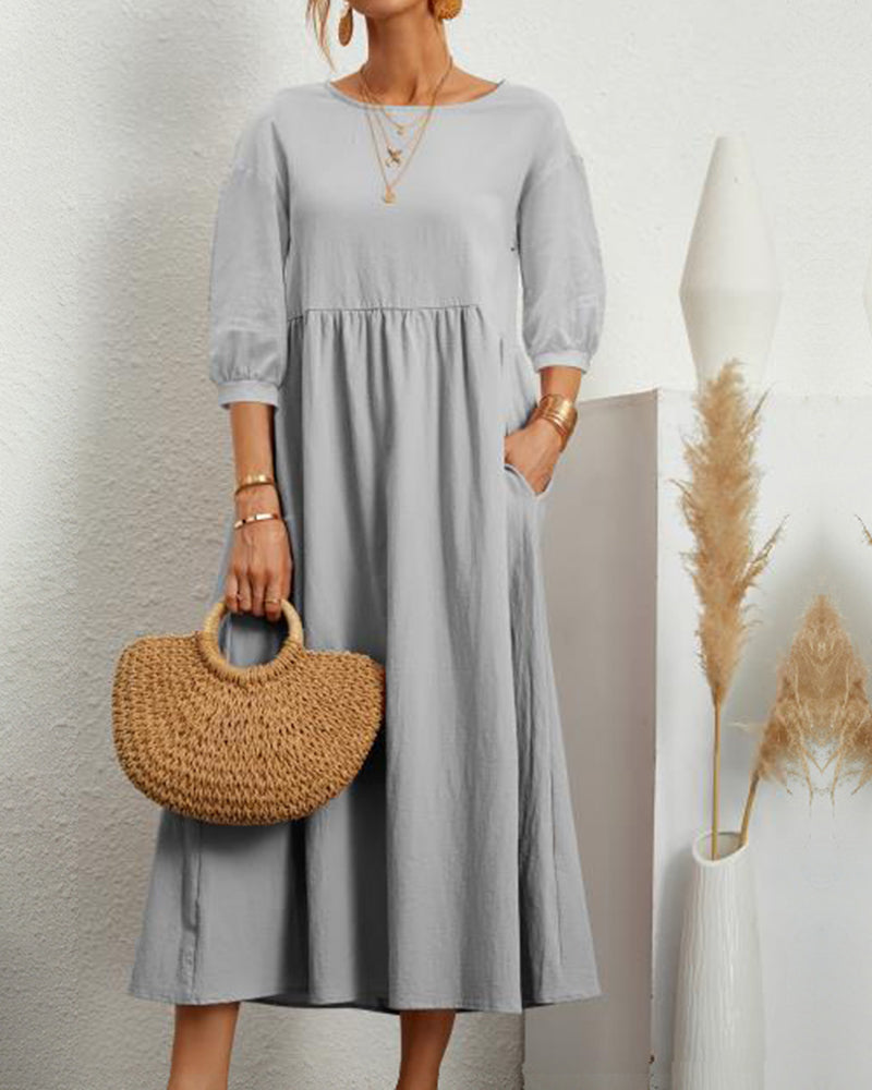 Zara | Mid-Sleeve Long Dress