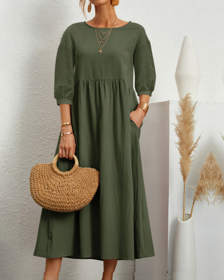 Zara | Mid-Sleeve Long Dress