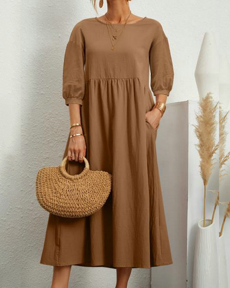 Zara | Mid-Sleeve Long Dress