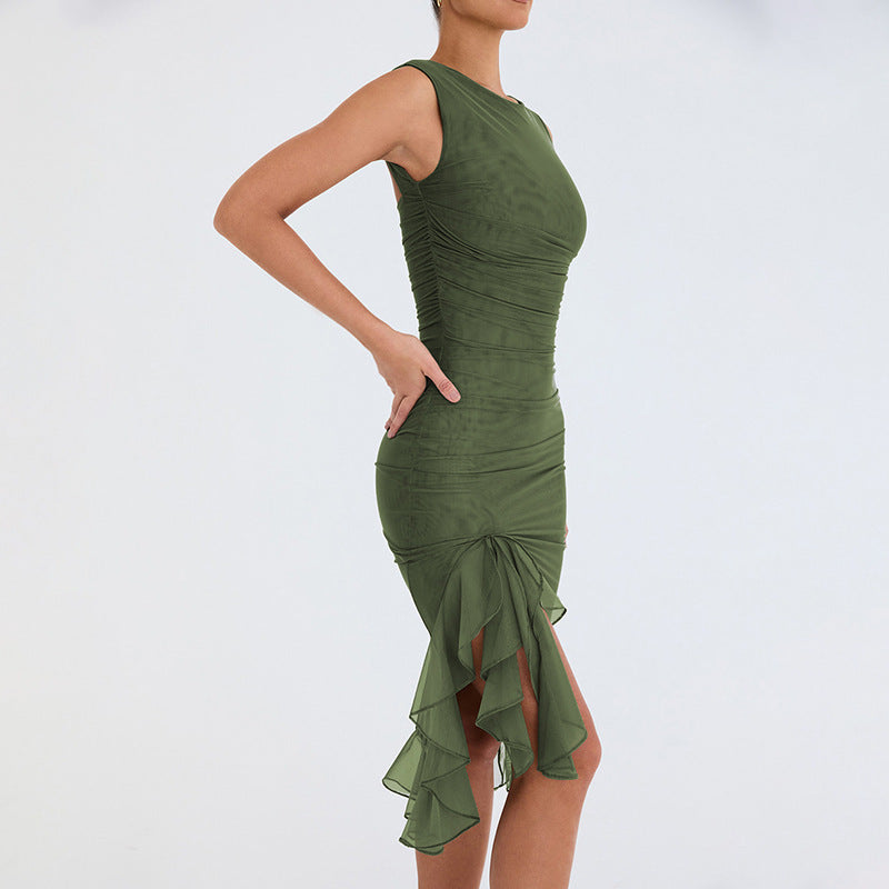 MELANY - Midi Dress with Ruffles