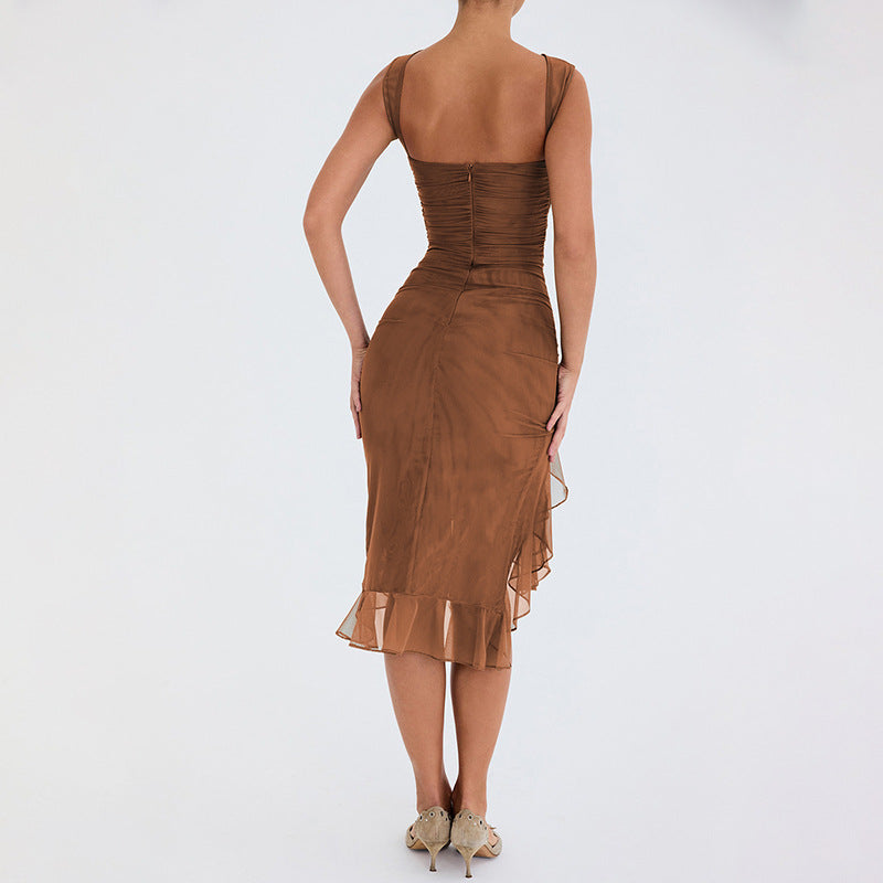 MELANY - Midi Dress with Ruffles