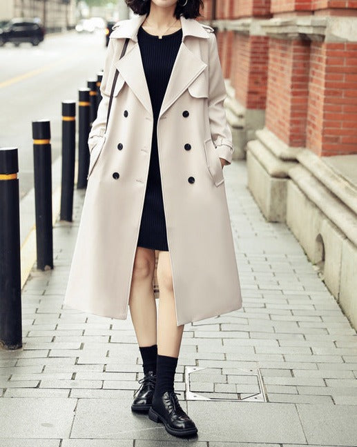 SARAH - Trench Coat with Double Button Placket