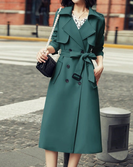 SARAH - Trench Coat with Double Button Placket