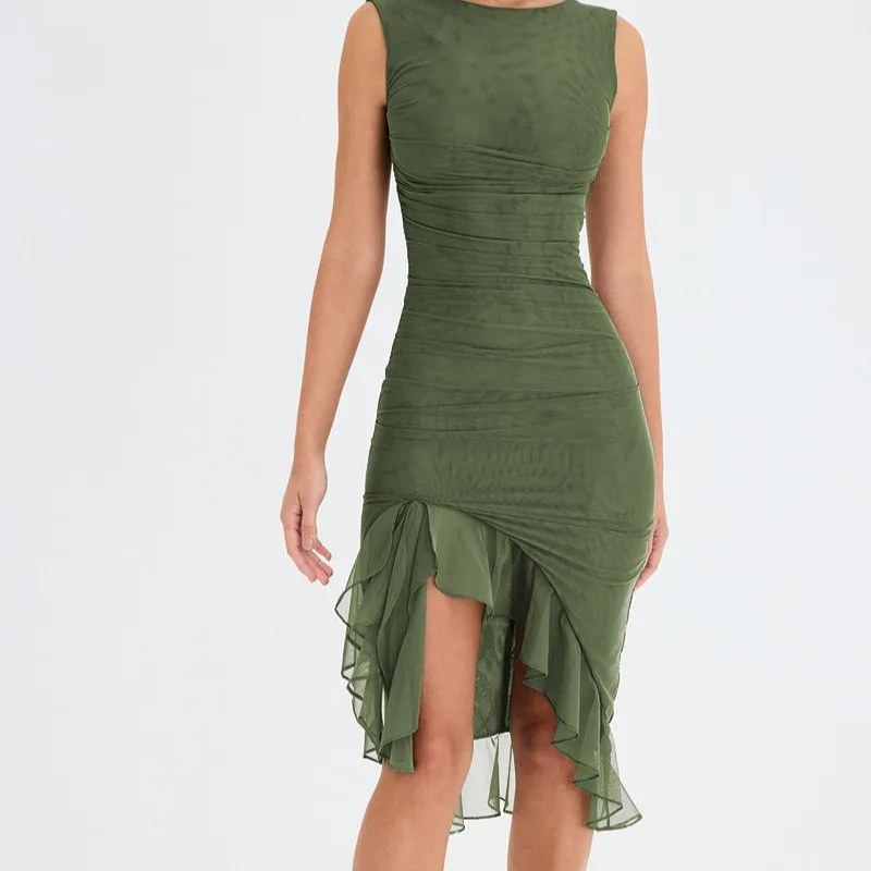 MELANY - Midi Dress with Ruffles